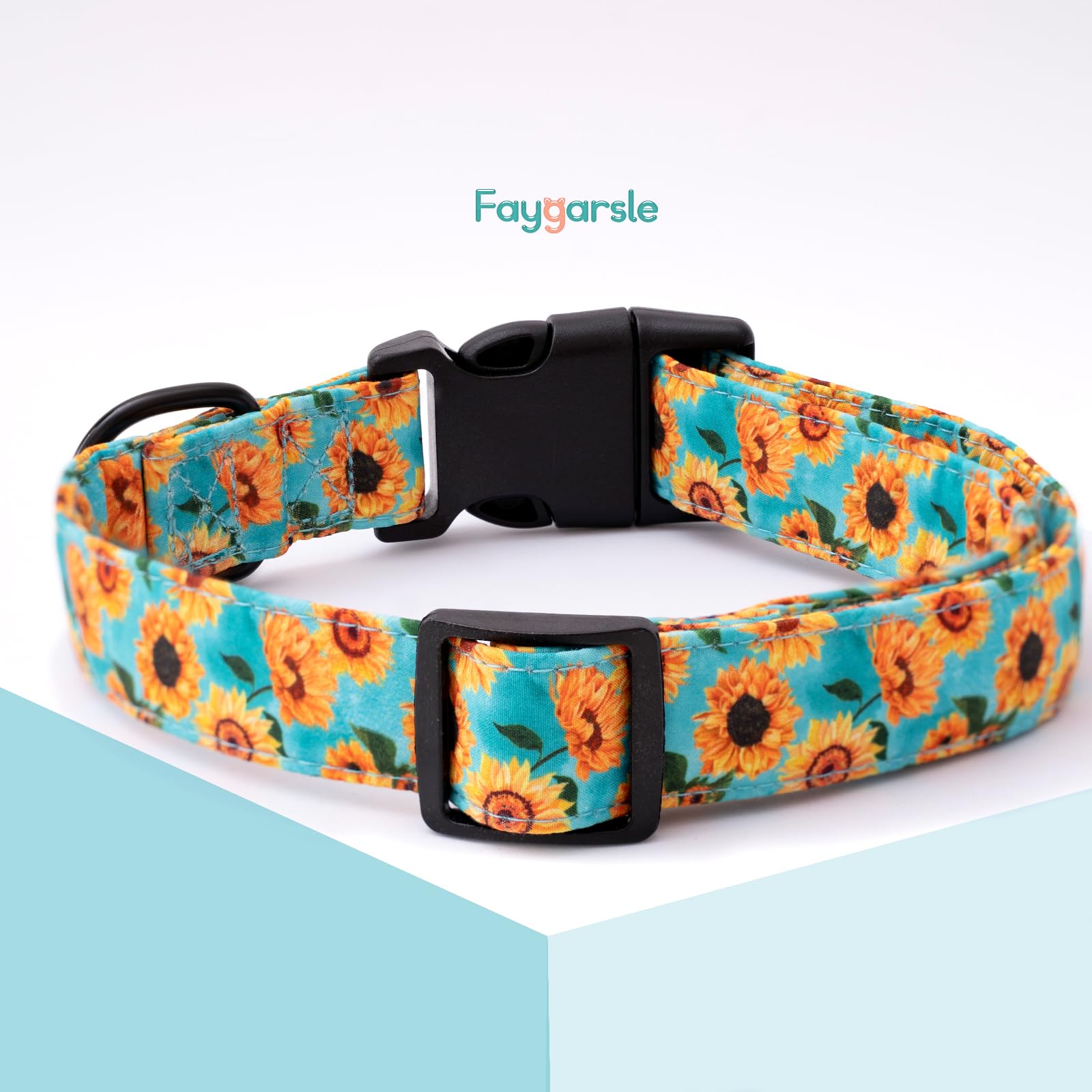 Faygarsle Dog Collar For Small Medium Large Dogs Cute Light Green Puppy Collars For Female Dogs Sunflower Patterned Pet Collars